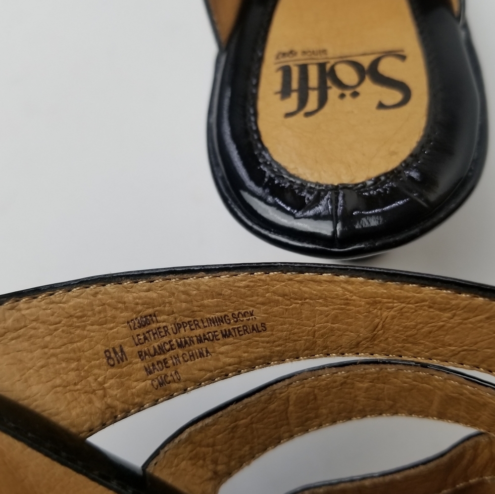 Sofft Patent Leather Wedge Sandals EUC 8M - Picture 4 of 5